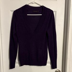 The Limited Deep Purple V-Neck Sweater